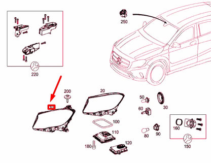 NEW MERCEDES-BENZ GLA X156 FRONT LEFT HEADLIGHT LHD A1569063100 ORIGINAL