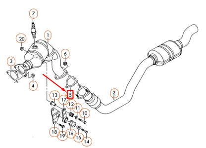 NEW AUDI A4 B8 EXHAUST PIPE GASKET SEAL 8K0253115K ORIGINAL