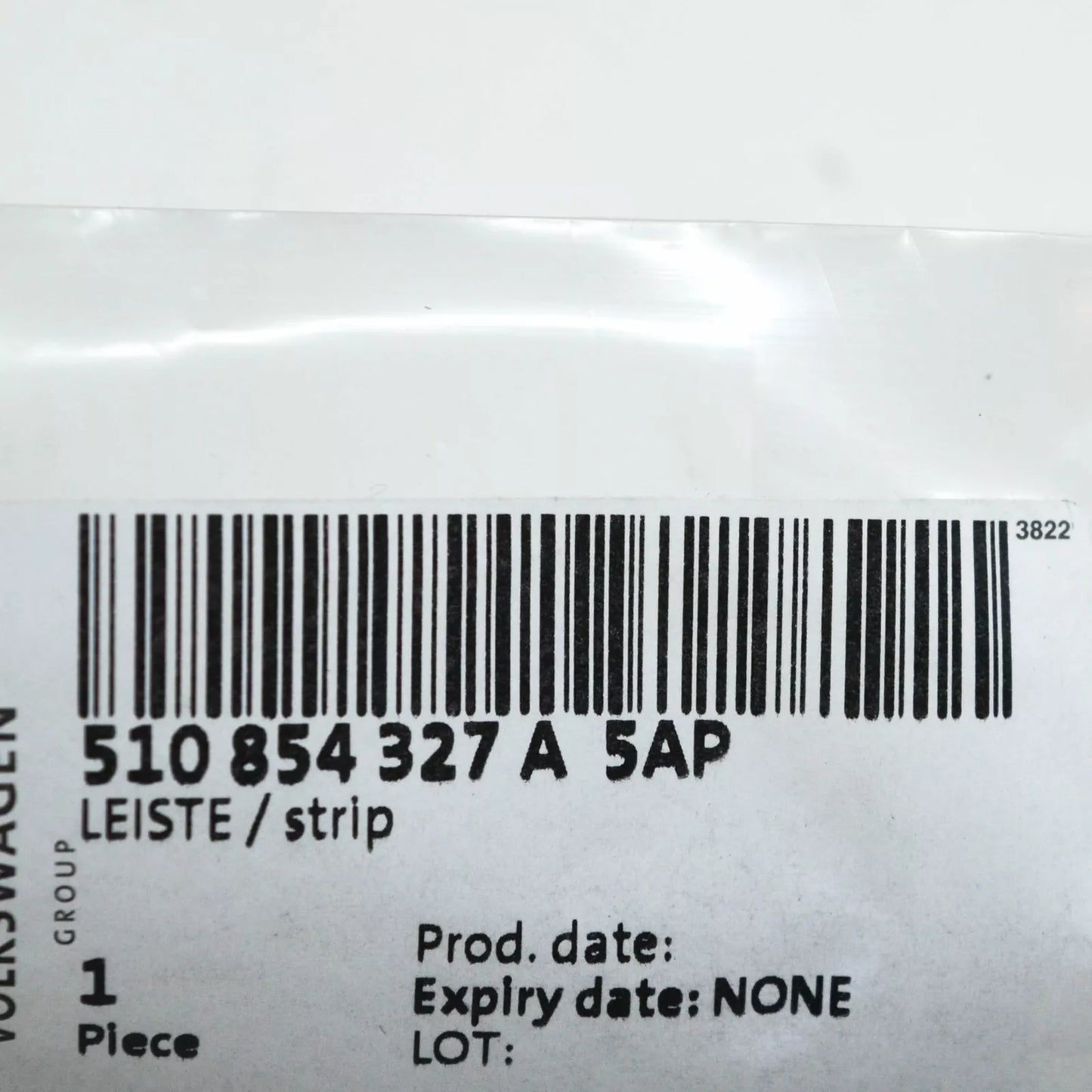 NEW VW GOLF SPORTSVAN MK7 FRONT WINDSHIELD LEFT VERTICAL TRIM 510854327A5AP