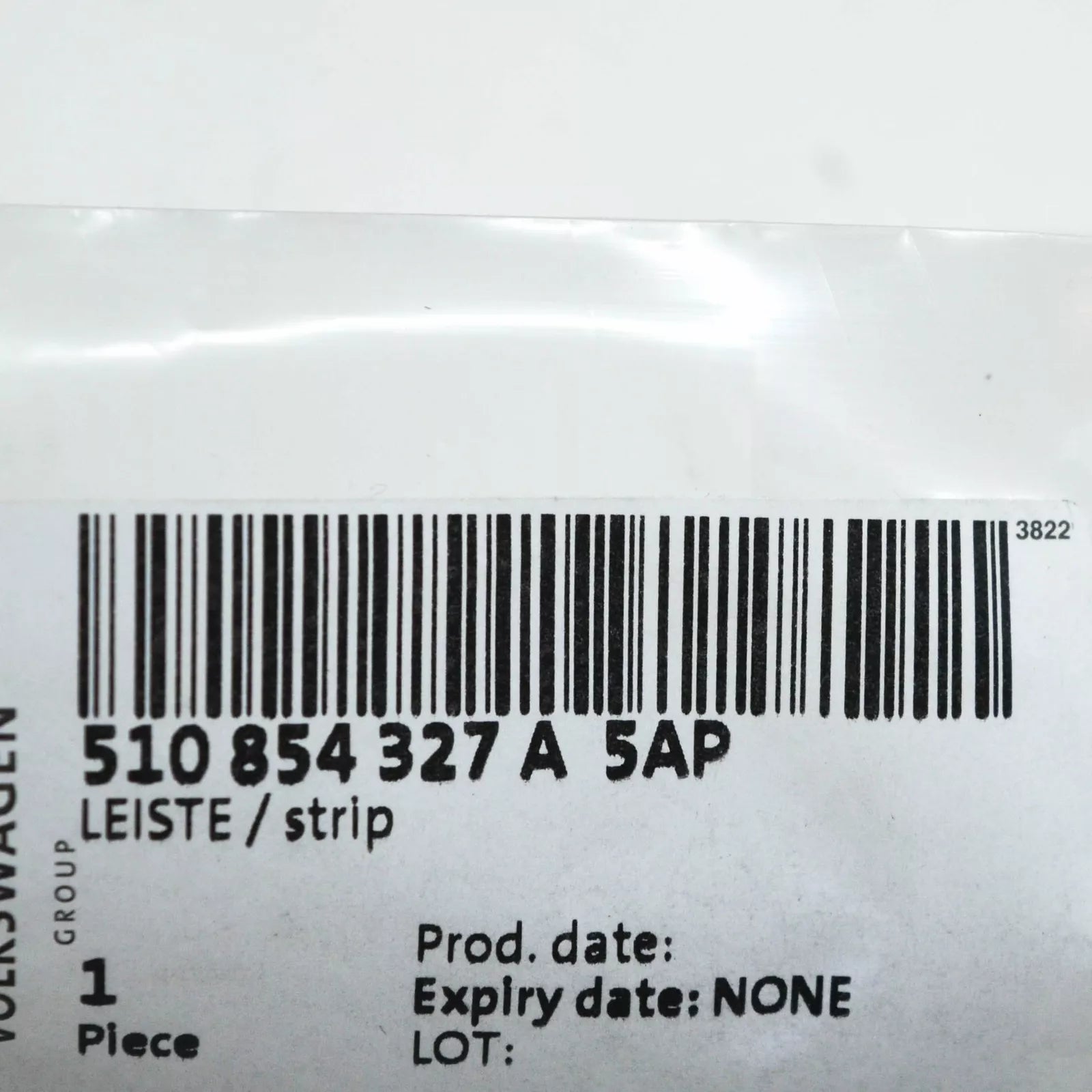 NEW VW GOLF SPORTSVAN MK7 FRONT WINDSHIELD LEFT VERTICAL TRIM 510854327A5AP