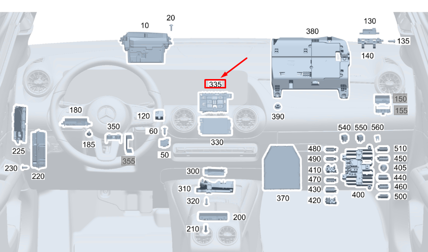 new mb gla h247 electronic ignition control unit bracket rhd a2475457900