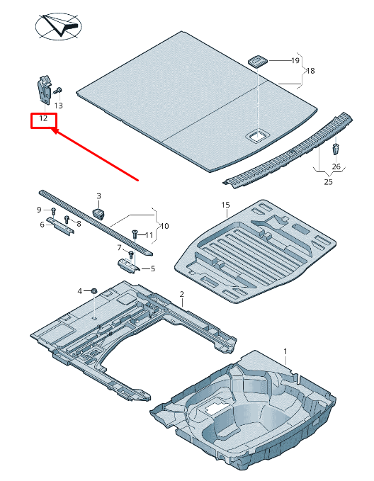 NEW AUDI A6 4A C8 RIGHT NET PARTITION HOLDER 4K9863584 ORIGINAL