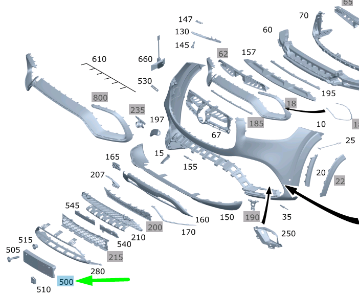NEW MERCEDES-BENZ GLS X167 FRONT LICENCE PLATE HOLDER A1678800001 ORIGINAL