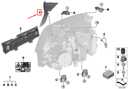 new bmw x5 g05 right headlight gasket 63119477982 original