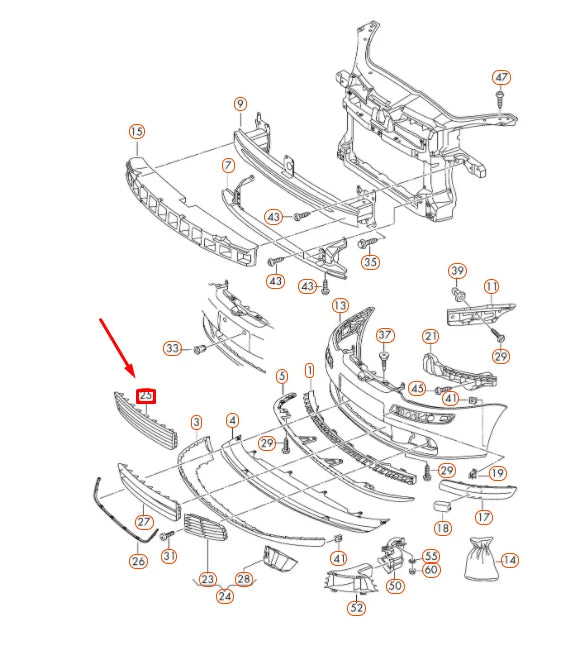 NEW VOLKSWAGEN GOLF MK5 FRONT BUMPER CENTER VENT GRILLE 1K08536779B9 ORIGINAL