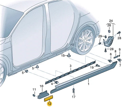 NEW VW PASSAT ALLTRACK B8 FRONT RIGHT DOOR LOWER SILL TRIM 3G0853996EGRU