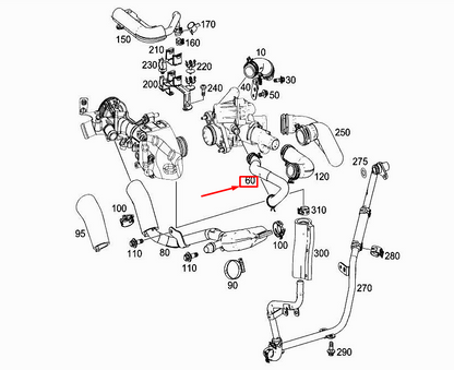 NEW MERCEDES-BENZ A W176 ENGINE COOLANT HOSE A1332000382 ORIGINAL