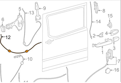 NEW MB SPRINTER 3-T 906 SIDE SLIDING DOOR CABLE A9067600404 2017 ORIGINAL