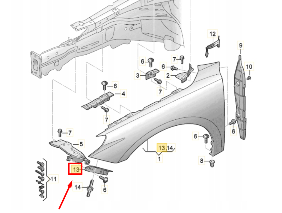 NEW AUDI A1 SPORTBACK GB FRONT RIGHT FENDER CLOSING ELEMENT 82A821092 ORIGINAL