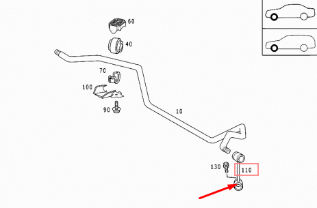 NEW MB E-CLASS W210 FRONT SWAY BAR STABILIZER RIGHT TIE ROD A2103203789 ORIGINAL