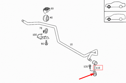NEW MB E-CLASS W210 FRONT SWAY BAR STABILIZER RIGHT TIE ROD A2103203789 ORIGINAL