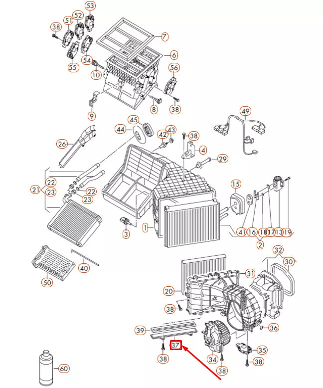 NEW VOLKSWAGEN TOUAREG 7P MK2 CABIN AIR FILTER ELEMENT COVER 7P1820955 ORIGINAL