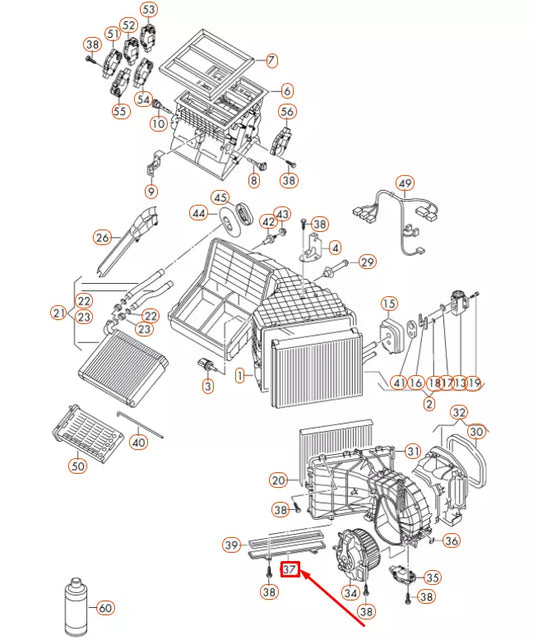 NEW VOLKSWAGEN TOUAREG 7P MK2 CABIN AIR FILTER ELEMENT COVER 7P1820955 ORIGINAL
