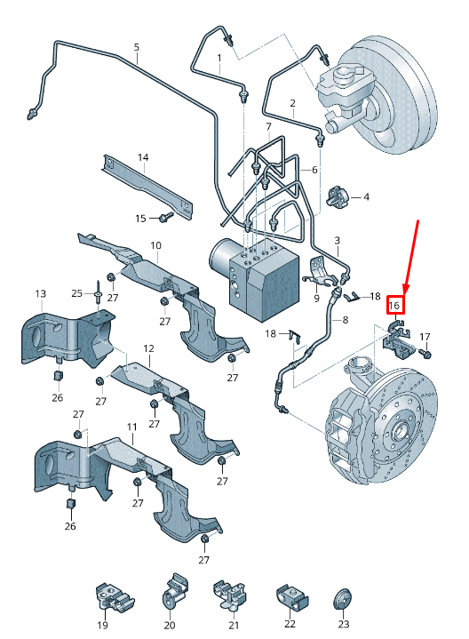 NEW AUDI RSQ3 8U FRONT RIGHT BRAKE HOSE RETAINER 8U0611842 ORIGINAL