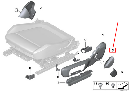 new bmw 3 g20 outer front right seat cover trim 52107469678 original