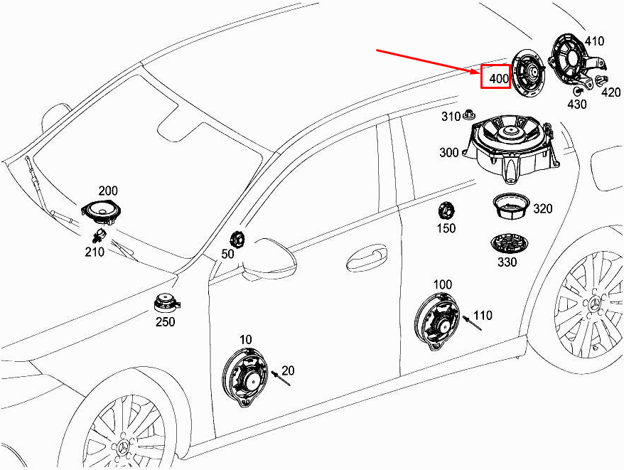 new mercedes-benz a w177 d-pillar speaker a2478201400 original