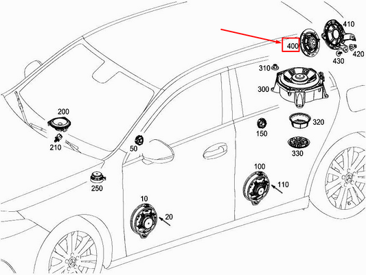 new mercedes-benz a w177 d-pillar speaker a2478201400 original