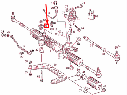 NEW MERCEDES-BENZ E W210 STEERING RACK BUSHING A2104631066 ORIGINAL