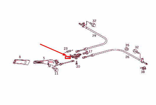 NEW MERCEDES-BENZ SLK R170 HAND BRAKE READJUSTABLE SHACKLE A2014200689 ORIGINAL