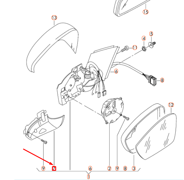 NEW VW POLO 6R MK5 FRONT RIGHT DOOR MIRROR TURN INDICATOR 6R0949102F ORIGINAL