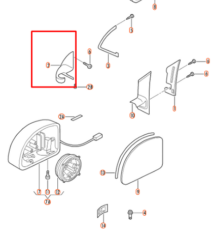 NEW VW BEETLE 9C LEFT OUTER MIRROR HINGE COVER LHD 1C1853271A ORIGINAL