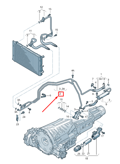 new audi a5 sportback 8t gearbox oil pressure line 8k0317818cl original