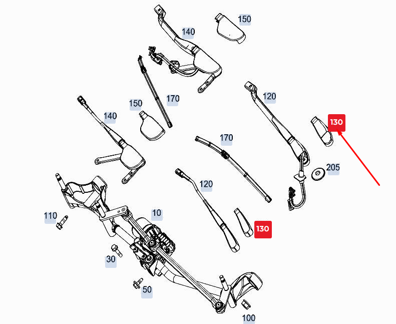 new mercedes-benz gle w167 front wiper arm cover a1678240800 original
