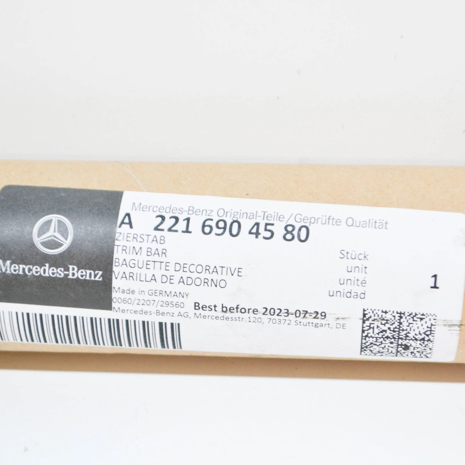 NEW MB S-CLASS W221 REAR LEFT DOOR LOWER MOULDING CHROME A2216904580 ORIGINAL