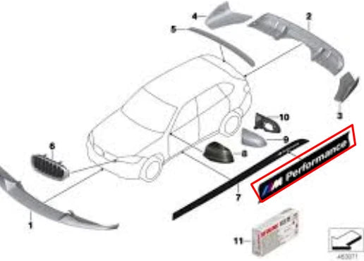 NEW BMW X6 F16 M PERFORMANCE DECAL STICKER FOR ROCKET PANEL 51142348319 ORIGINAL