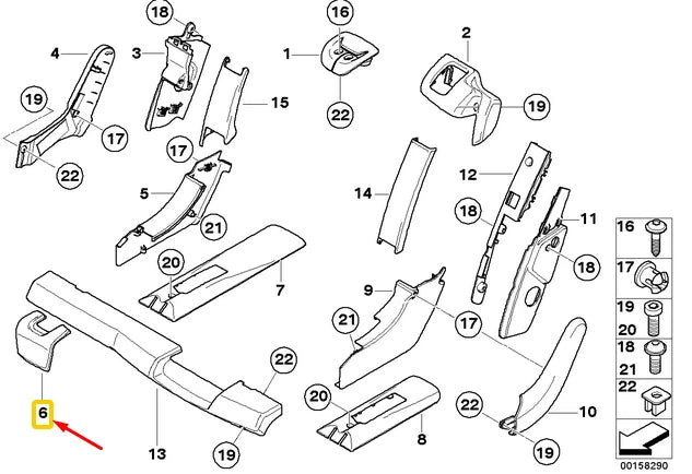 NEW BMW X5 E70 REAR SEAT RAIL FRONT COVER TRIM 52207171828 ORIGINAL