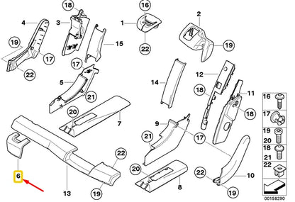 NEW BMW X5 E70 REAR SEAT RAIL FRONT COVER TRIM 52207171828 ORIGINAL