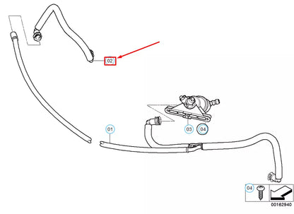 NEW BMW 5 E60 RIGHT HEADLIGHT WASHER HOSE 61677059207 7059207 ORIGINAL