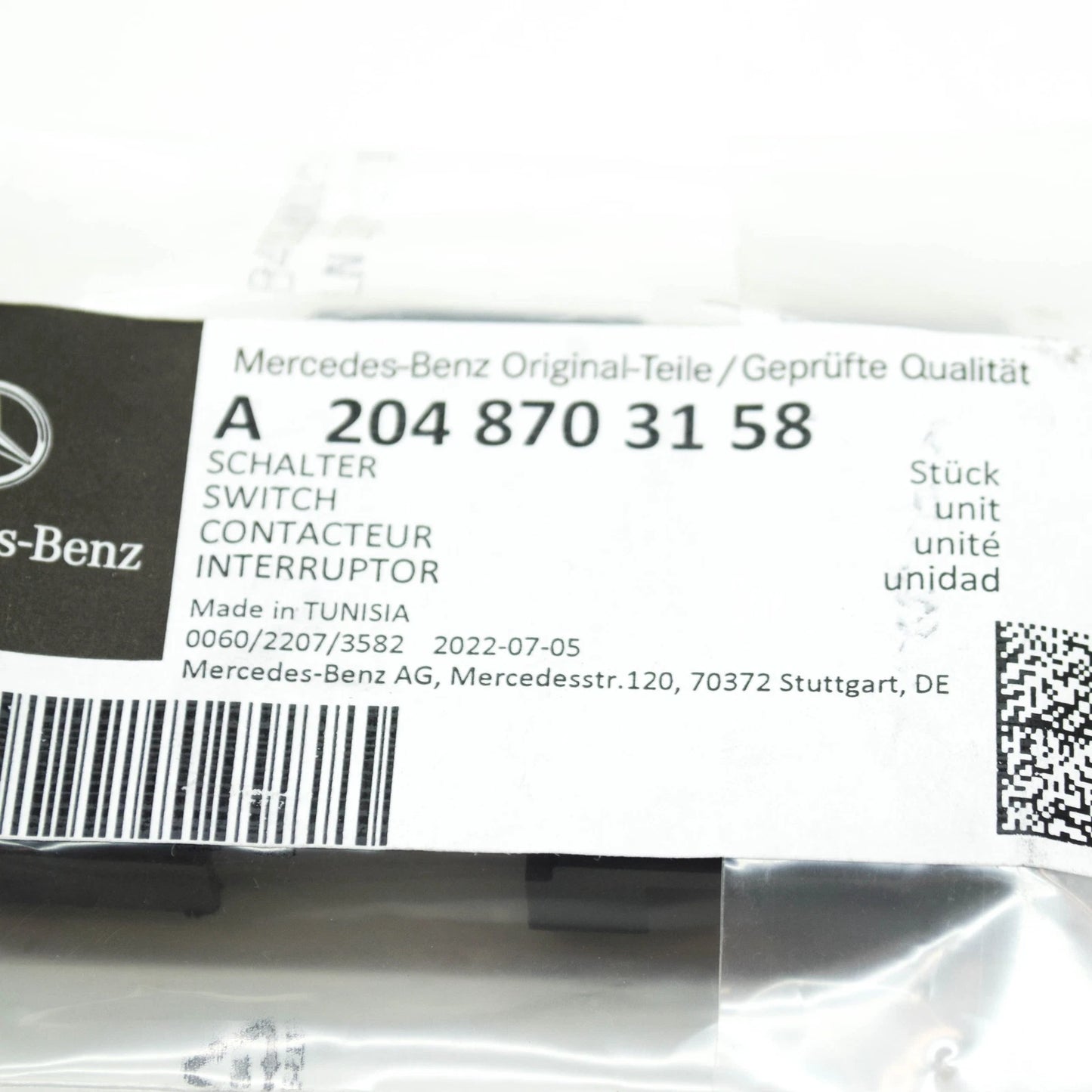 NEW MERCEDES-BENZ C W205 BONNET HOOD SWITCH A2048703158 ORIGINAL