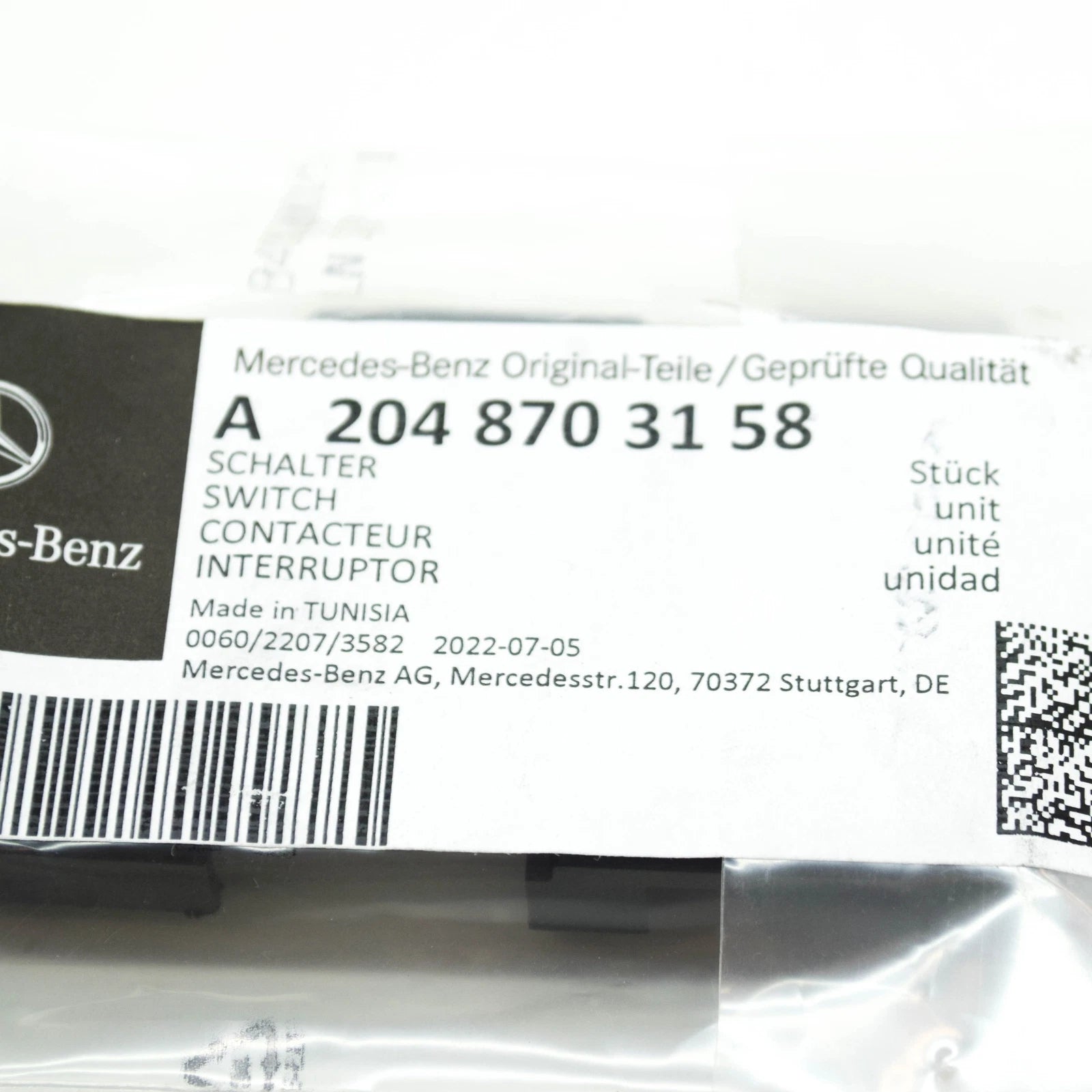 NEW MERCEDES-BENZ C W205 BONNET HOOD SWITCH A2048703158 ORIGINAL