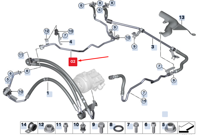 new bmw x5 f15 adaptive drive expansion hose 32416851279 6851279 original