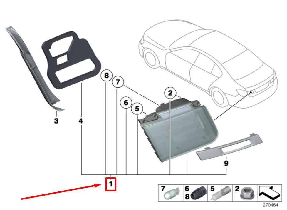 NEW BMW 7 F01, F02 REAR LEFT TAILLIGHT 63217300271 7300271 ORIGINAL