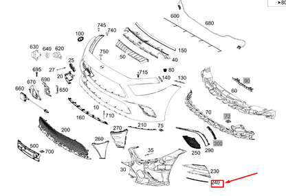 new mb cls c257 front right bumper side trim strip a2578858603 original