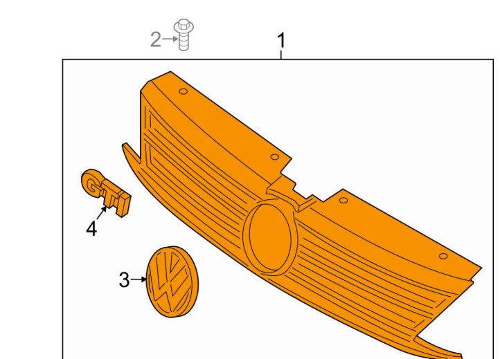NEW VW JETTA A6 FRONT BUMPER RADIATOR GLI GRILLE 5C6853651PCEE ORIGINAL