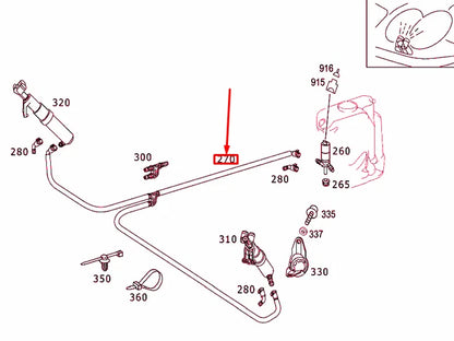 NEW MERCEDES-BENZ SL R230 WASHER SYSTEM HOSE A2308600392 ORIGINAL