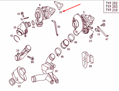 NEW MB SRINTER 906 TURBOCHARGER TO EXHAUST MANIFOLD SEALING A6461420080 ORIGINAL