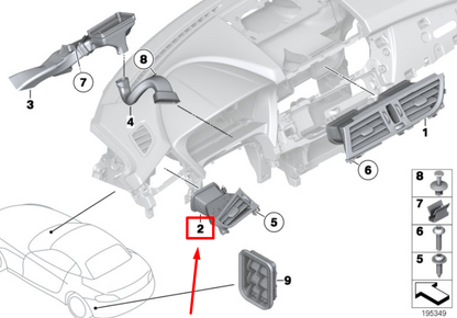 new bmw z4 e89 left dashboard fresh air grille 9129231 64229129231 original
