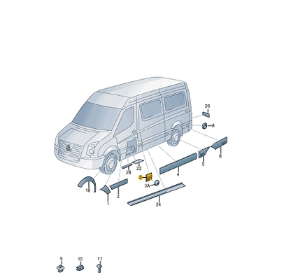 new volkswagen crafter 2f protective strip for b-pillar left 2e1853535be