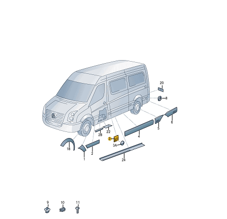 new volkswagen crafter 2f protective strip for b-pillar left 2e1853535be