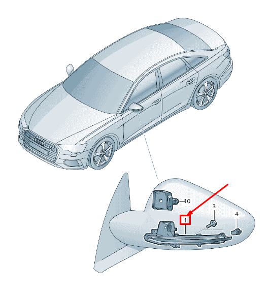 new audi a6 c8 front left door mirror turn indicator lhd 4n1949101 original