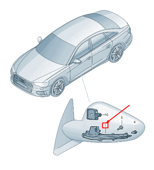 new audi a6 c8 front left door mirror turn indicator lhd 4n1949101 original