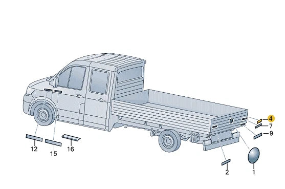 NEW VOLKSWAGEN CRAFTER SZ REAR BOOTLID BADGE 2H6853675BMGM ORIGINAL