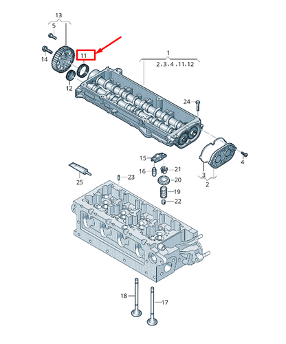 new audi a5 f5 engine shaft oil seal 05l103085c original