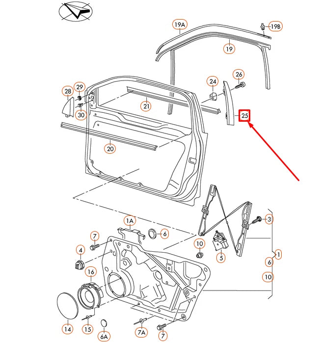 NEW VW TIGUAN MK1 FRONT LEFT DOOR WINDOW FRAME TRIM 5N0837901B041