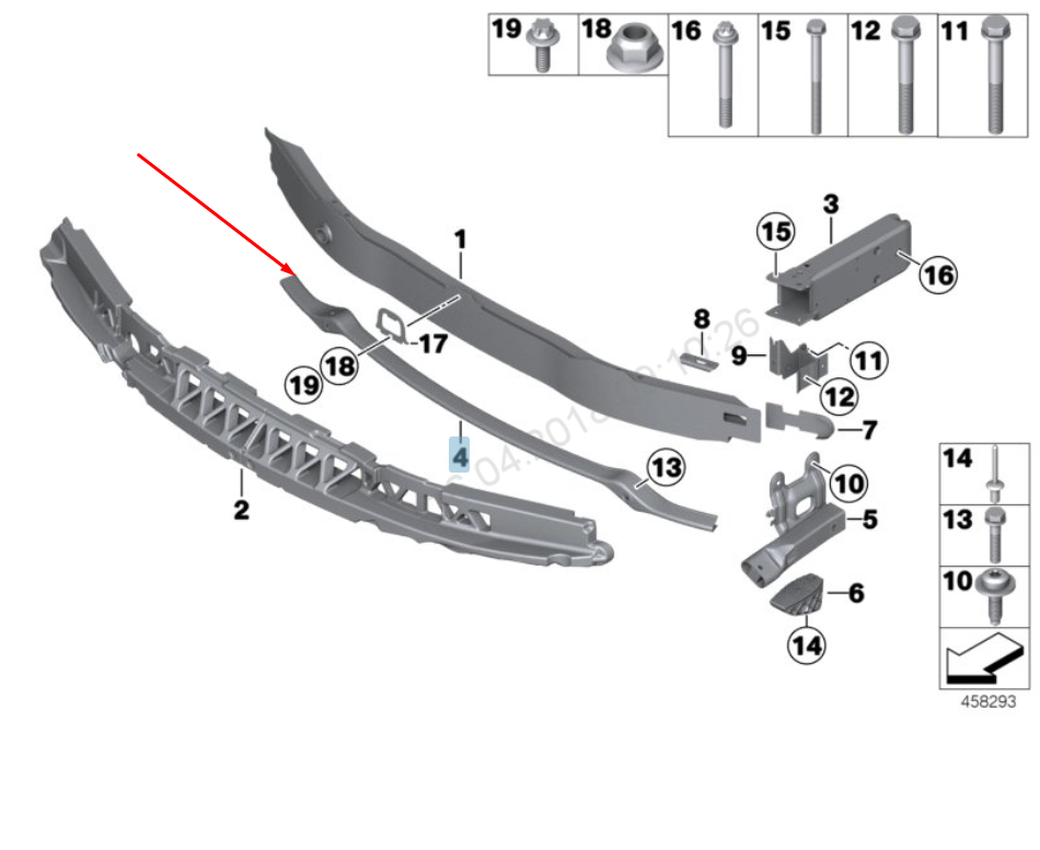 new bmw 3 f35 front bumper lower crash bar 51647279726 2016 original