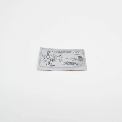 NEW AUDI Q5 8R ADBLUE WARNING STICKER 4L0010508 ORIGINAL